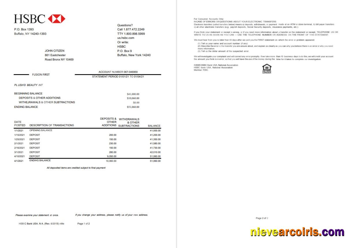 USA HSBC 2 pages Version 2 excel pdf